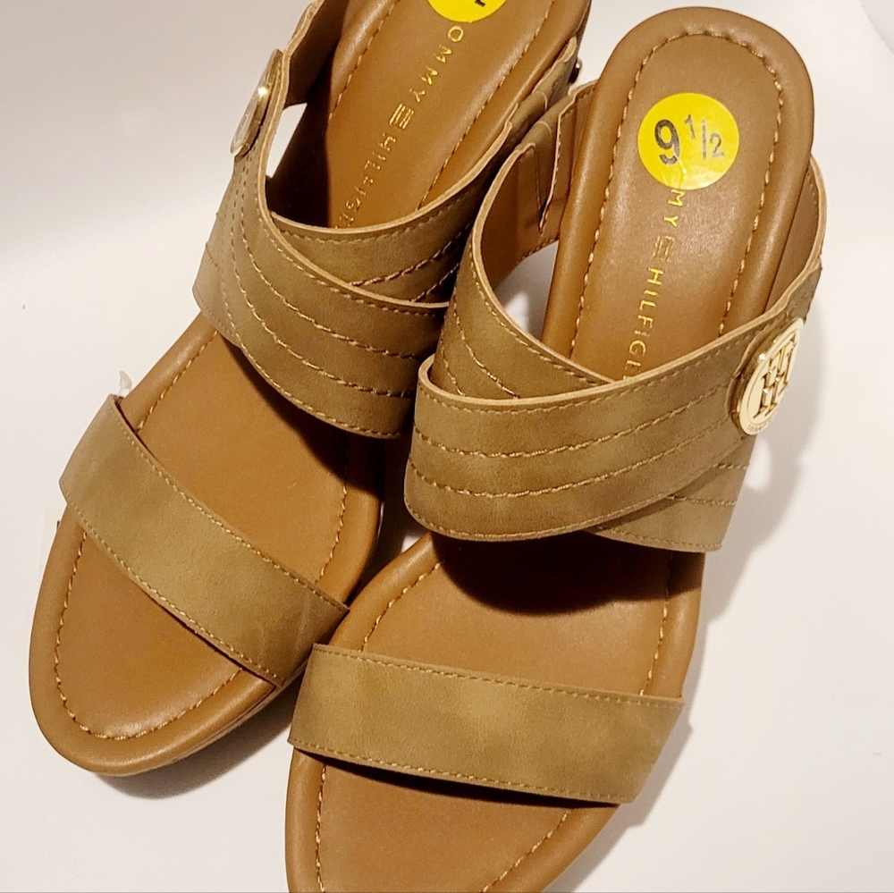 Tommy Hilfiger Myha Cork Platform Wedge Heels